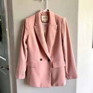 BODEN double breasted crepe blazer size US 4 Pale Pink Stretchy Spring Summer